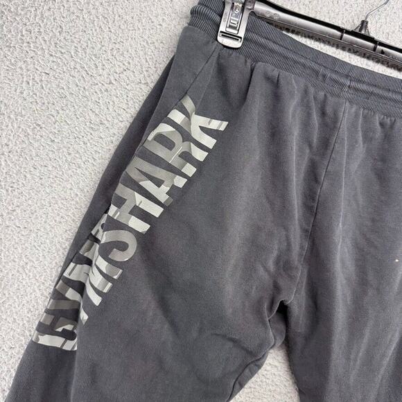 Gymshark Sweatpants Men's Small Black Cuffed Jogger Spellout Gym Faded Workout - Picture 8 of 12